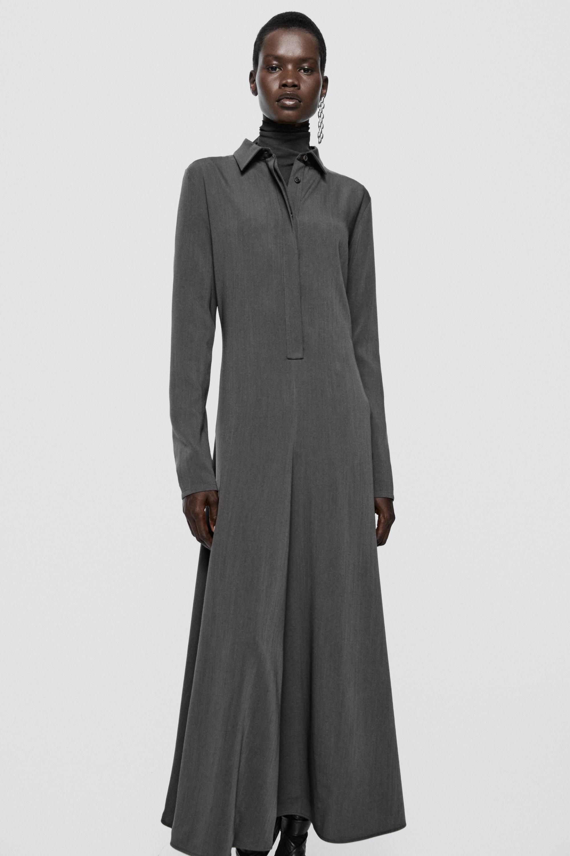 Flowing wool blend shirt dress - LIMITED EDITION