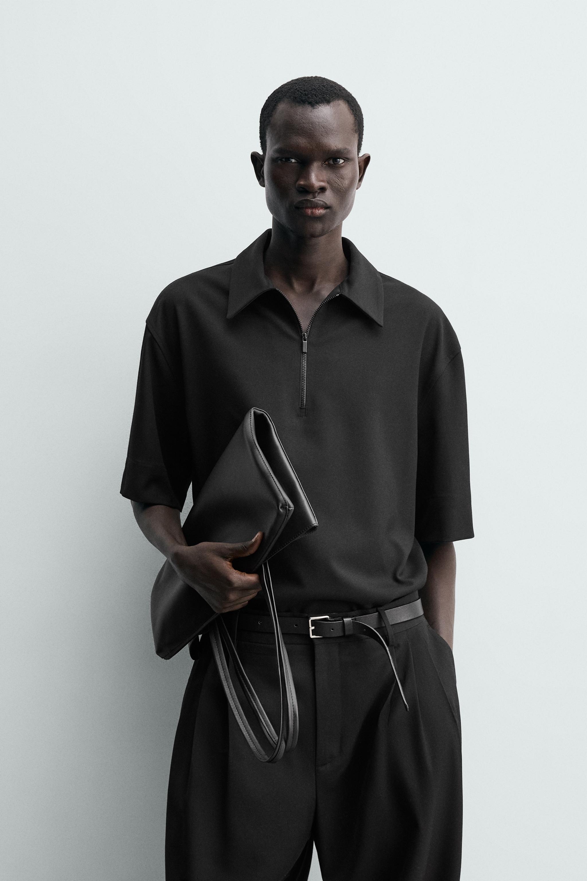 TECHNICAL ZIP POLO SHIRT - Mid-ecru | ZARA United States TECHNICAL ZIP POLO SHIRT - Mid-ecru | ZARA United States