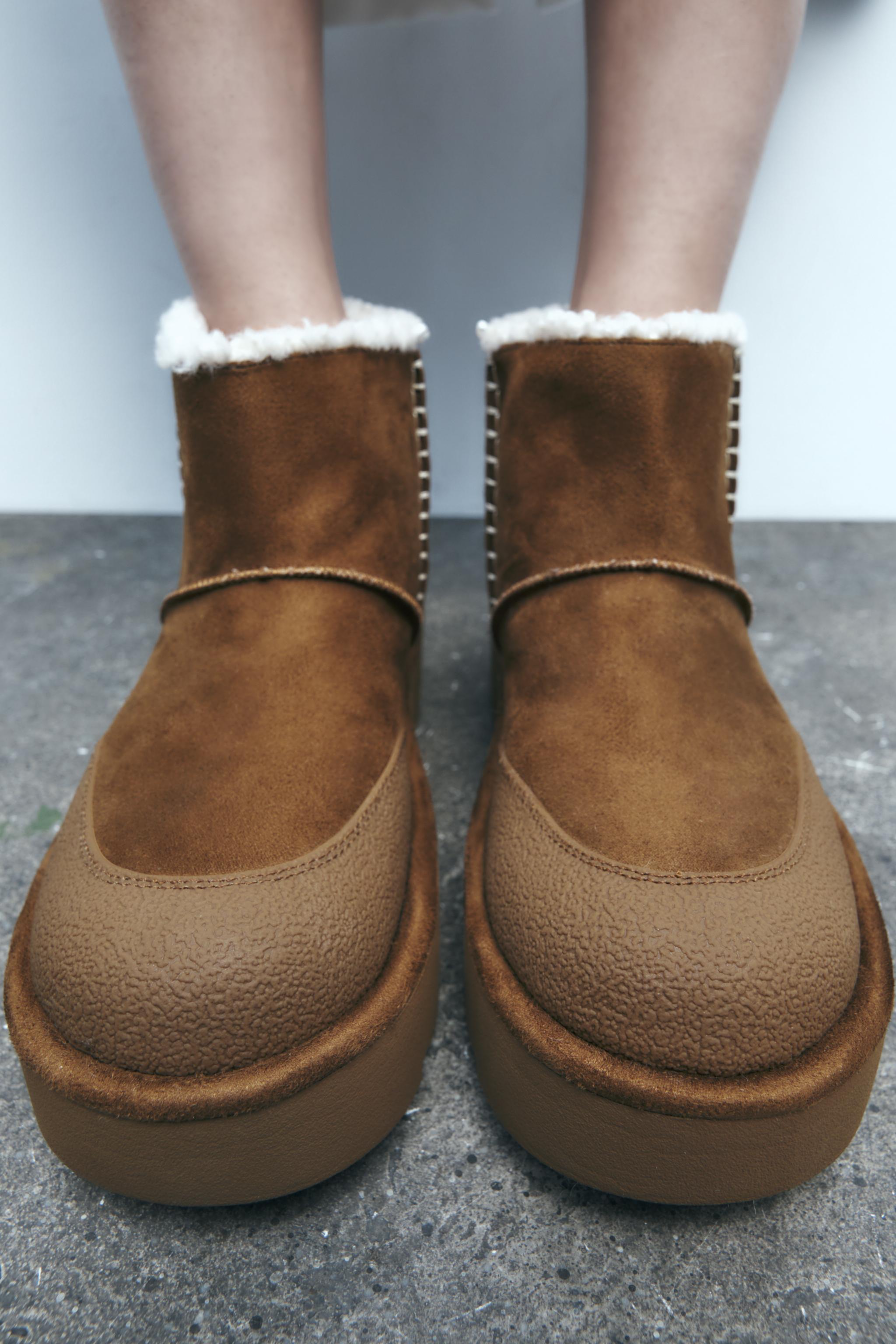 Age of Innocence faux-shearling ankle boots - Neutrals