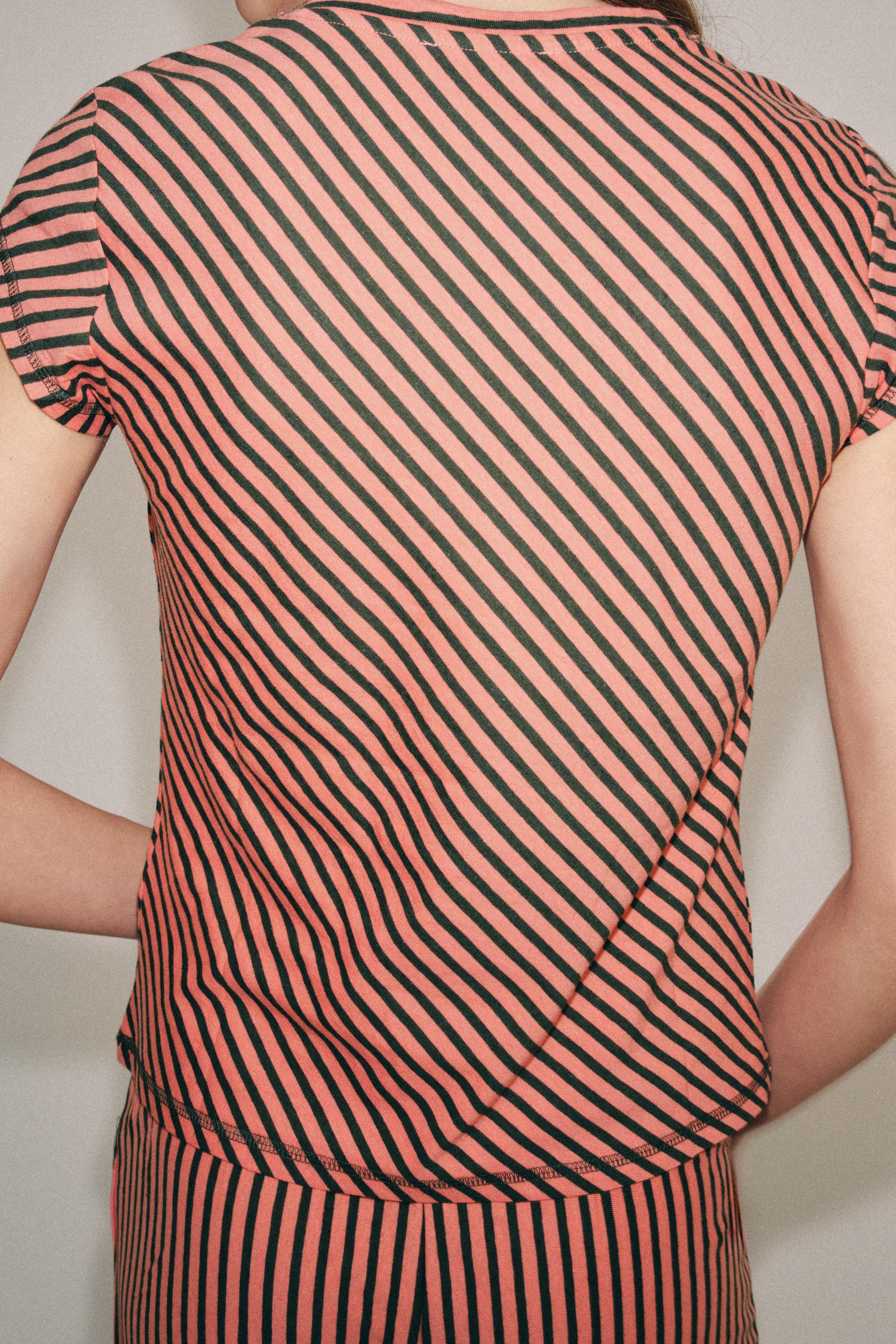 STRIPED LINEN BLEND T-SHIRT