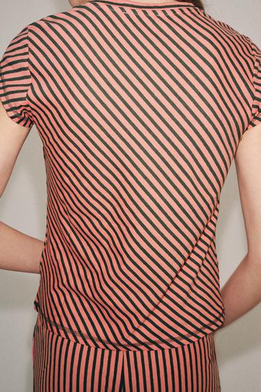 TEE-SHIRT RAYÉ AVEC LIN - Imprimée de Zara - Image 2