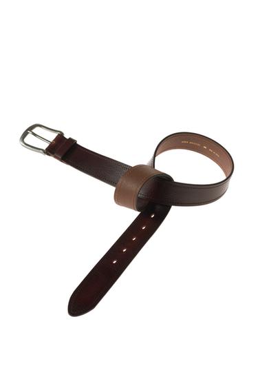 WIDE LEATHER BELT - Dark brown by Zara - Image 0