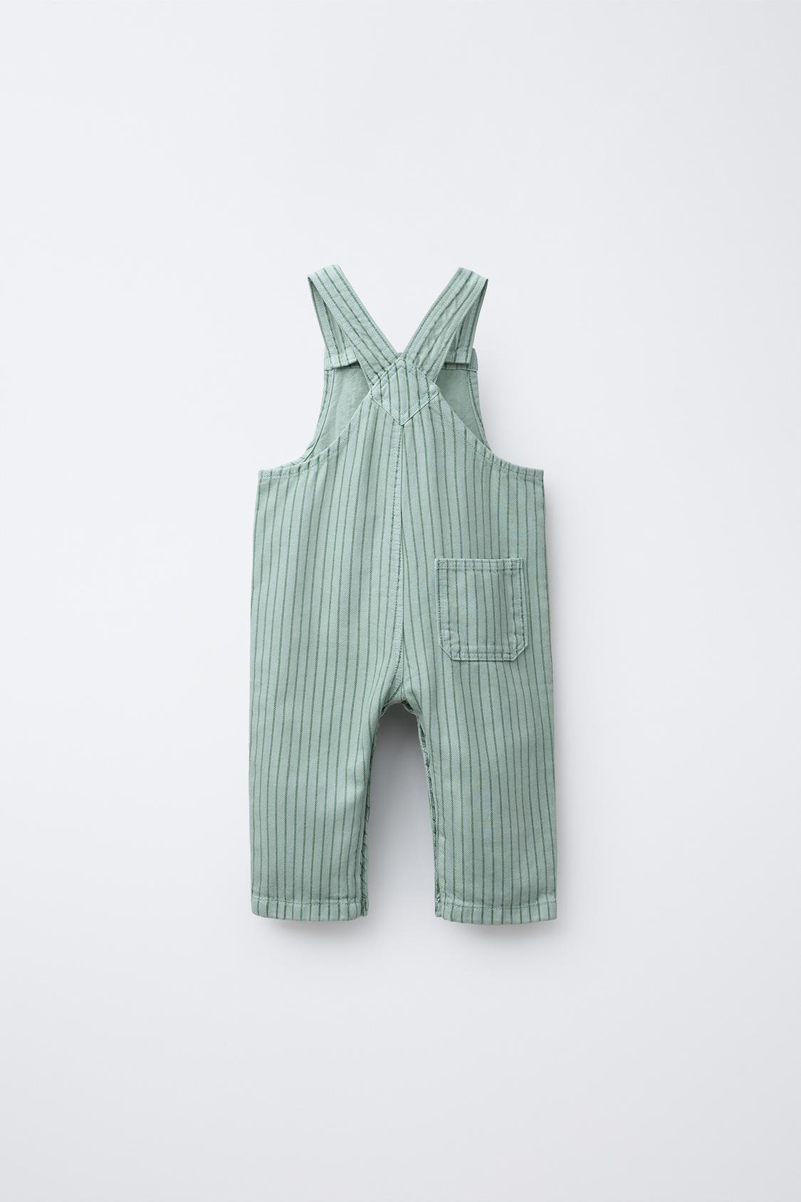 STRIPED TWILL OVERALLS