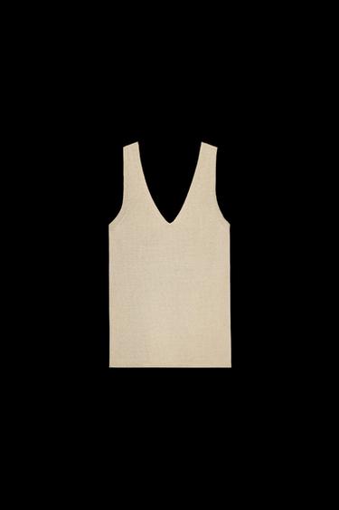 TOP PUNTO SISA - Beige de Zara
