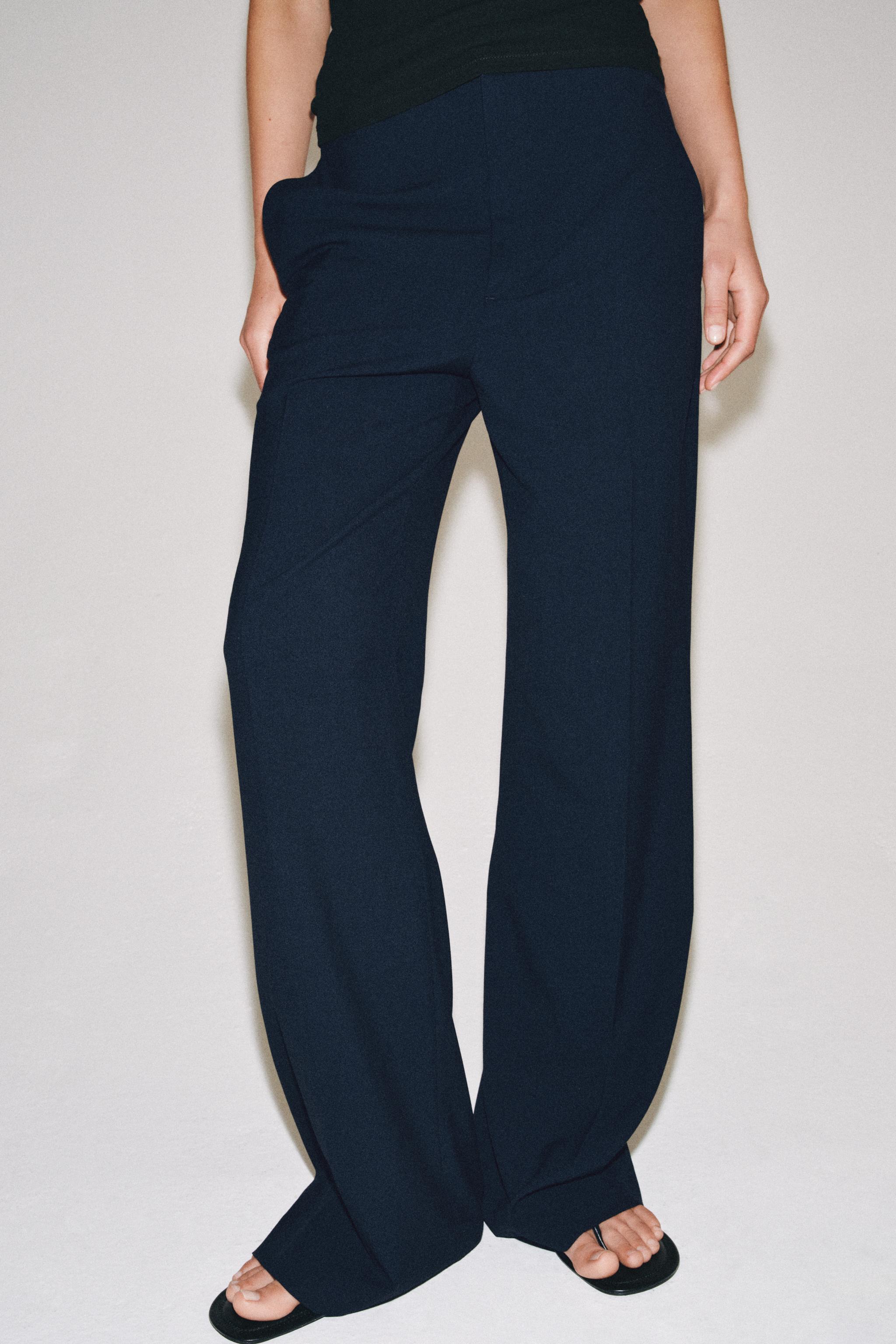 PANTALON TAILLE HAUTE À RAYURES ZW COLLECTION