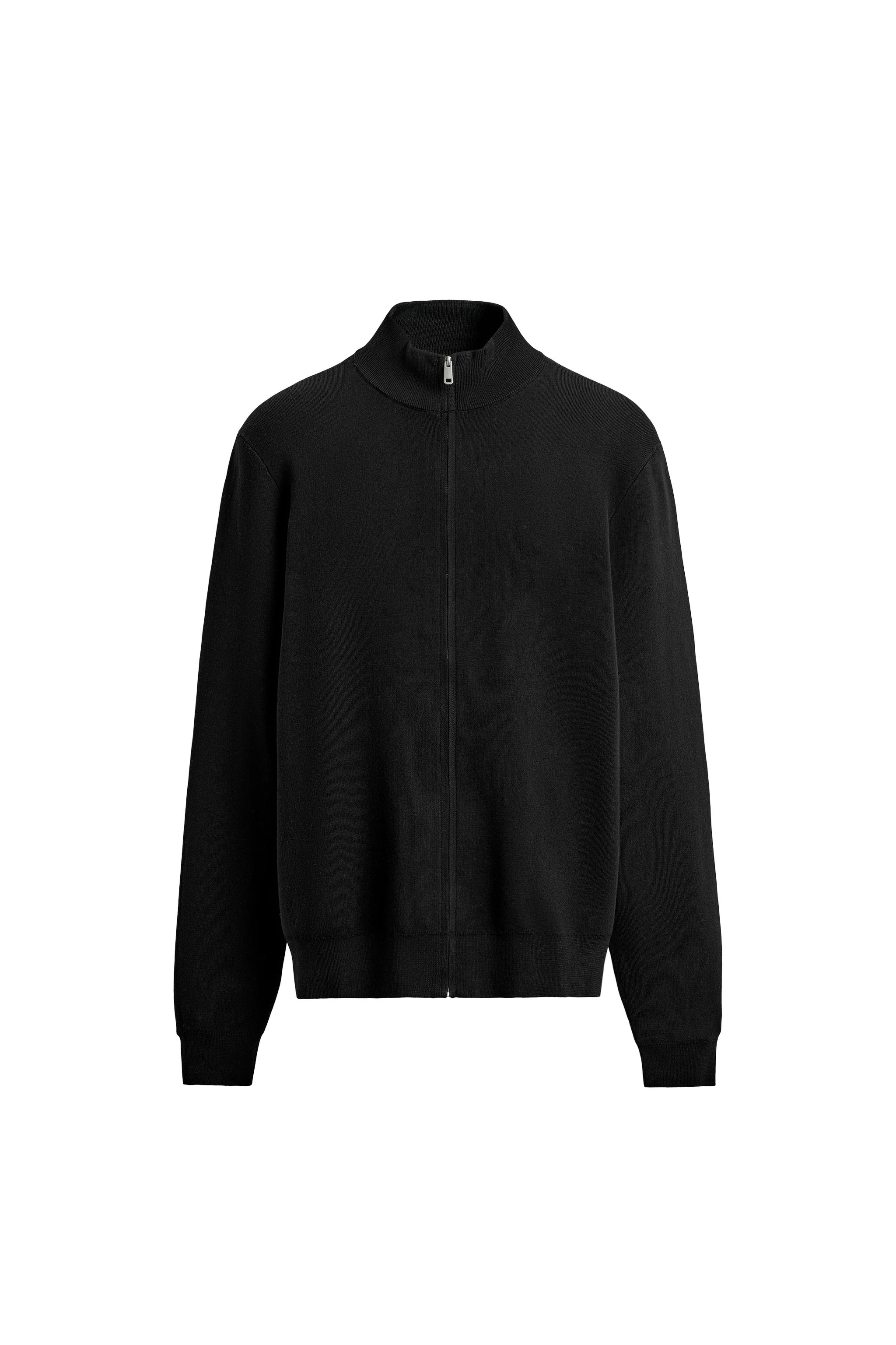 ジップアップニットカーディガン - ブラック | ZARA Japan / 日本