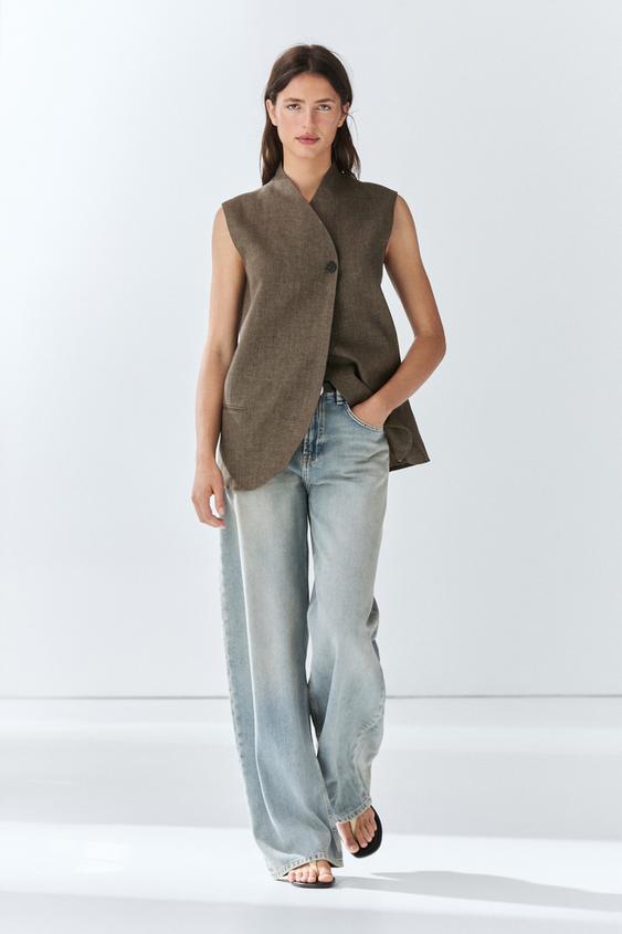 Linen melange waistcoat from Zara - $200