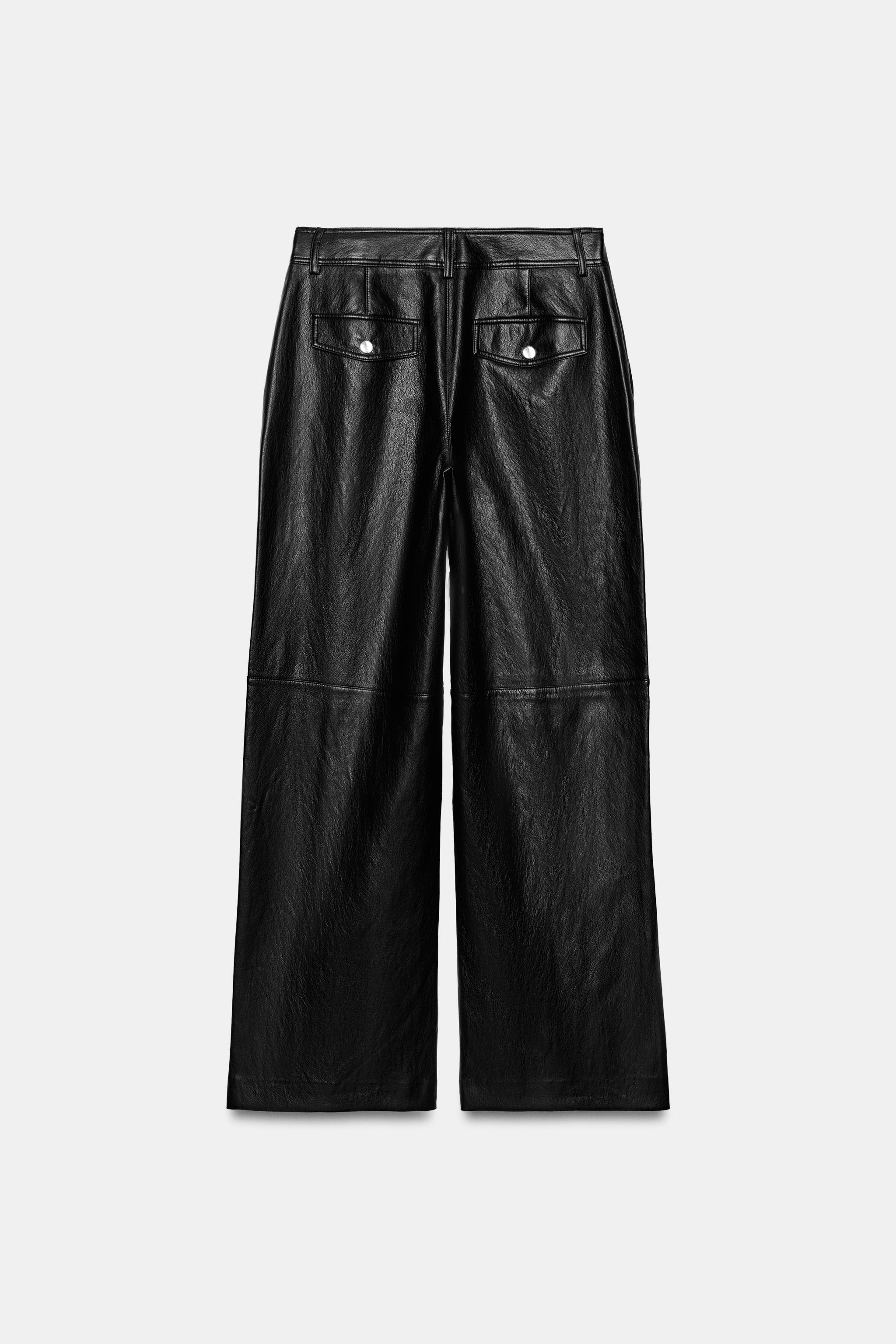FAUX LEATHER STRAIGHT PANTS