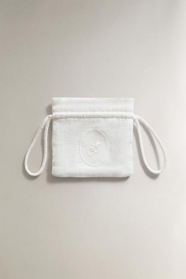 Zara EMBROIDERED CHILDREN'S PACIFIER POUCH - Oyster-white - Image 0