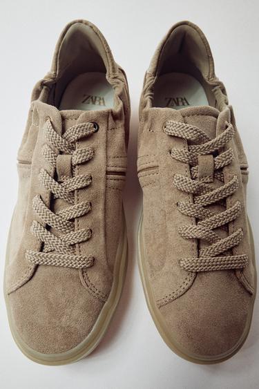 TRAINERS WITH CONTRAST HEEL COUNTER - Taupe Grey by Zara