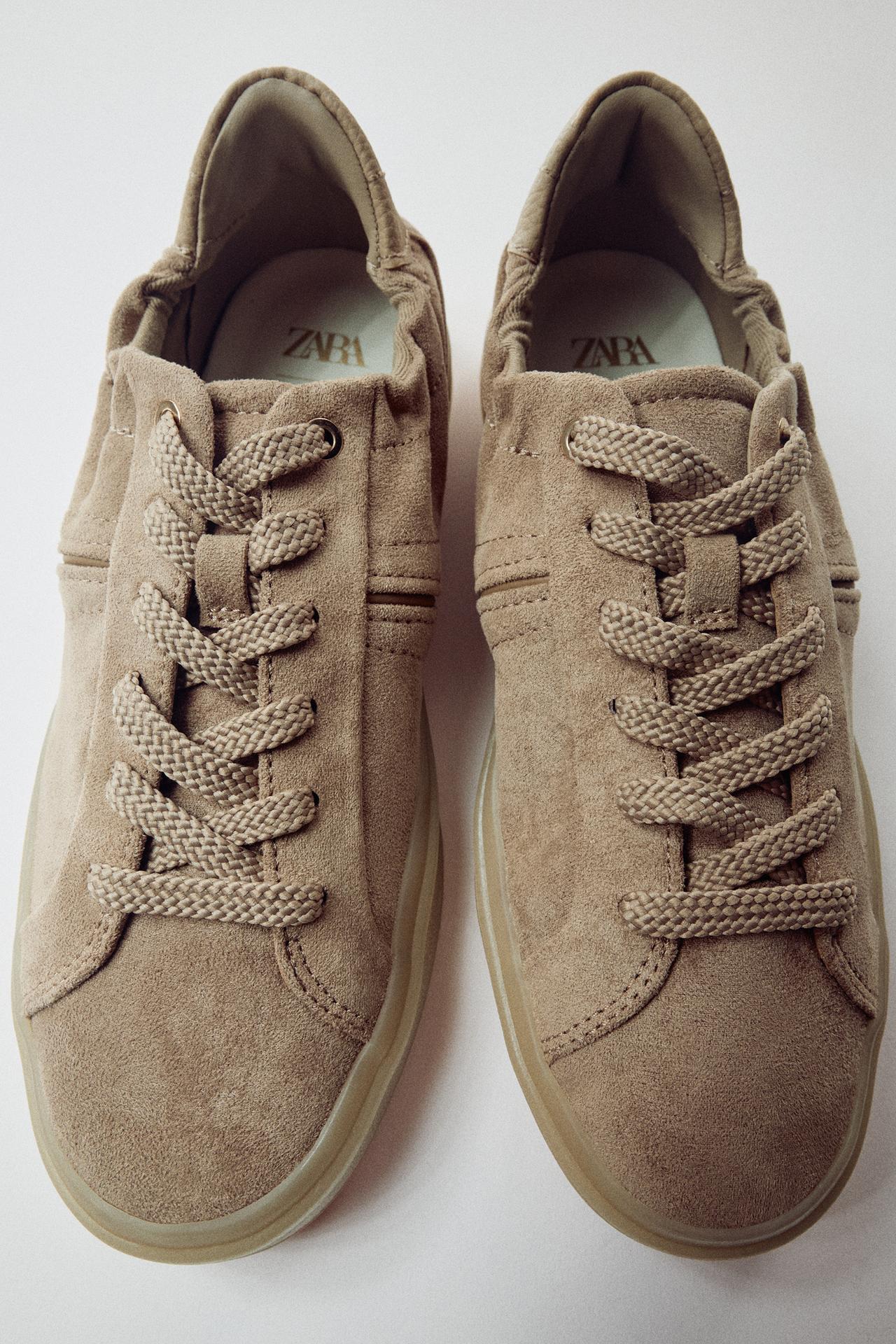 HEEL COUNTER DETAIL SNEAKERS — Taupe Gray