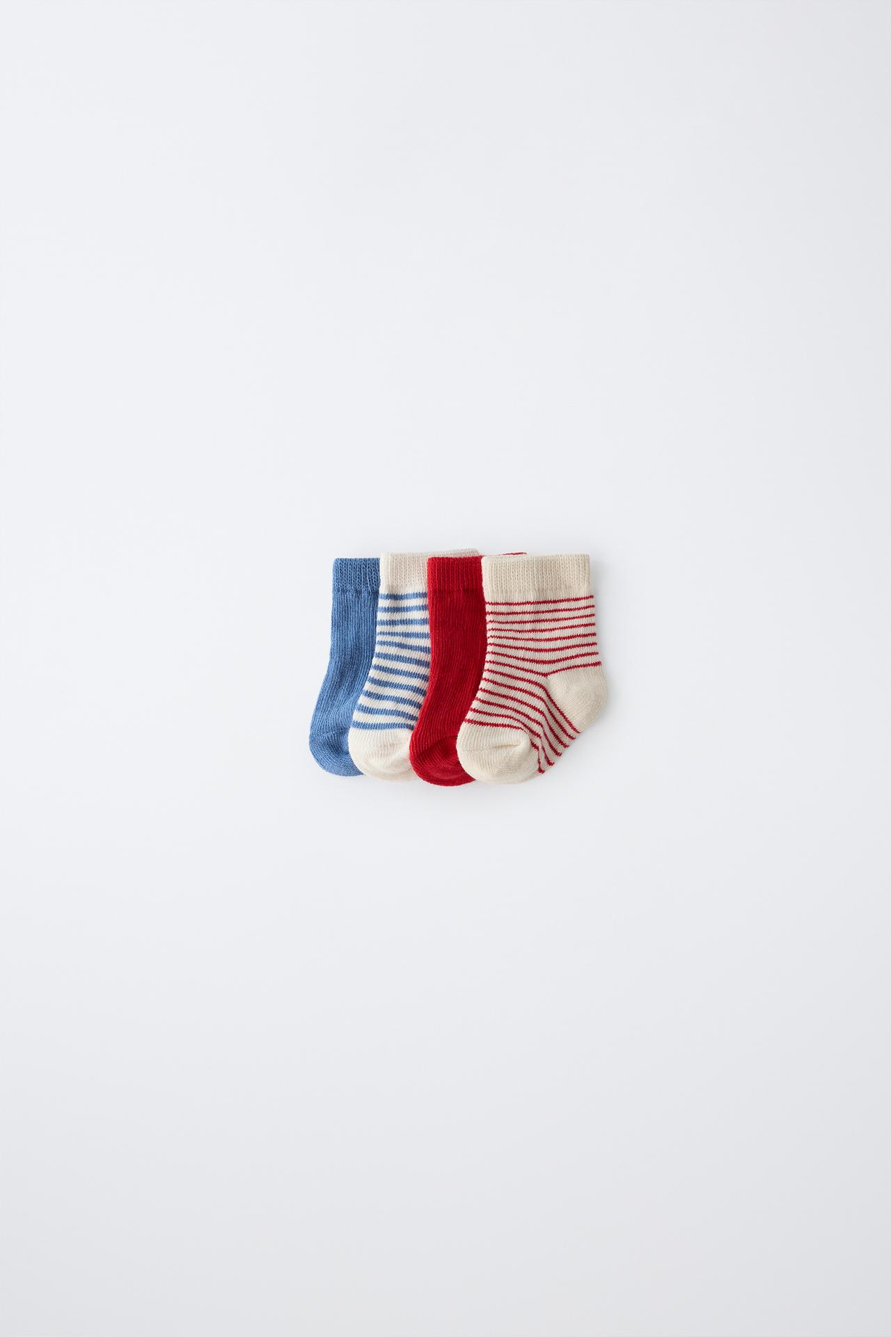 Set of 4 Colorful Socks in Gift Box — Multicolored