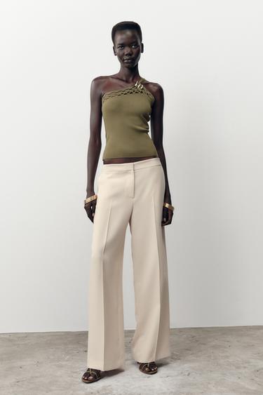 TOP IN MAGLIA ASIMMETRICO - Verde di Zara
