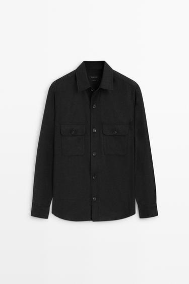 100% wool overshirt with pockets — Gray 1