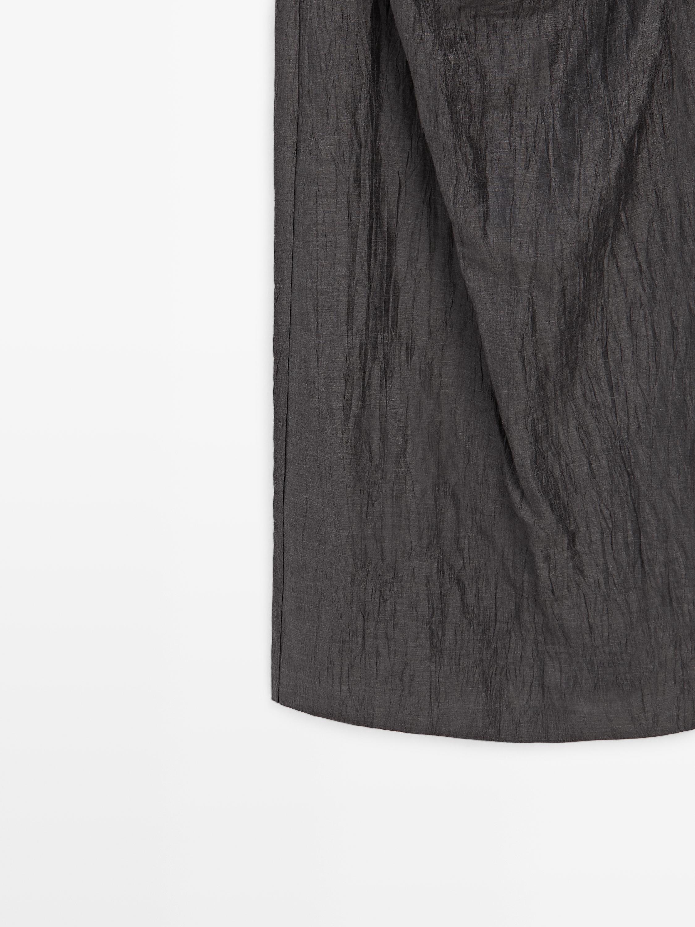 Robe midi à détail plissé l'épaule