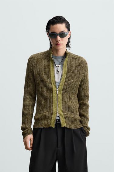 ZIP-UP CARDIGAN - Chocolate by Zara