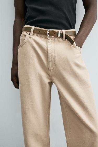 COTTON-HEMP LIGHTWEIGHT JEANS - Beige marl by Zara - Image 4