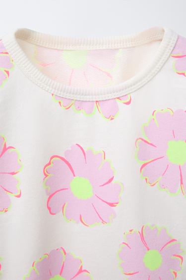 T-SHIRT IMPRIMÉ FLEURS - Écru de Zara - Image 2