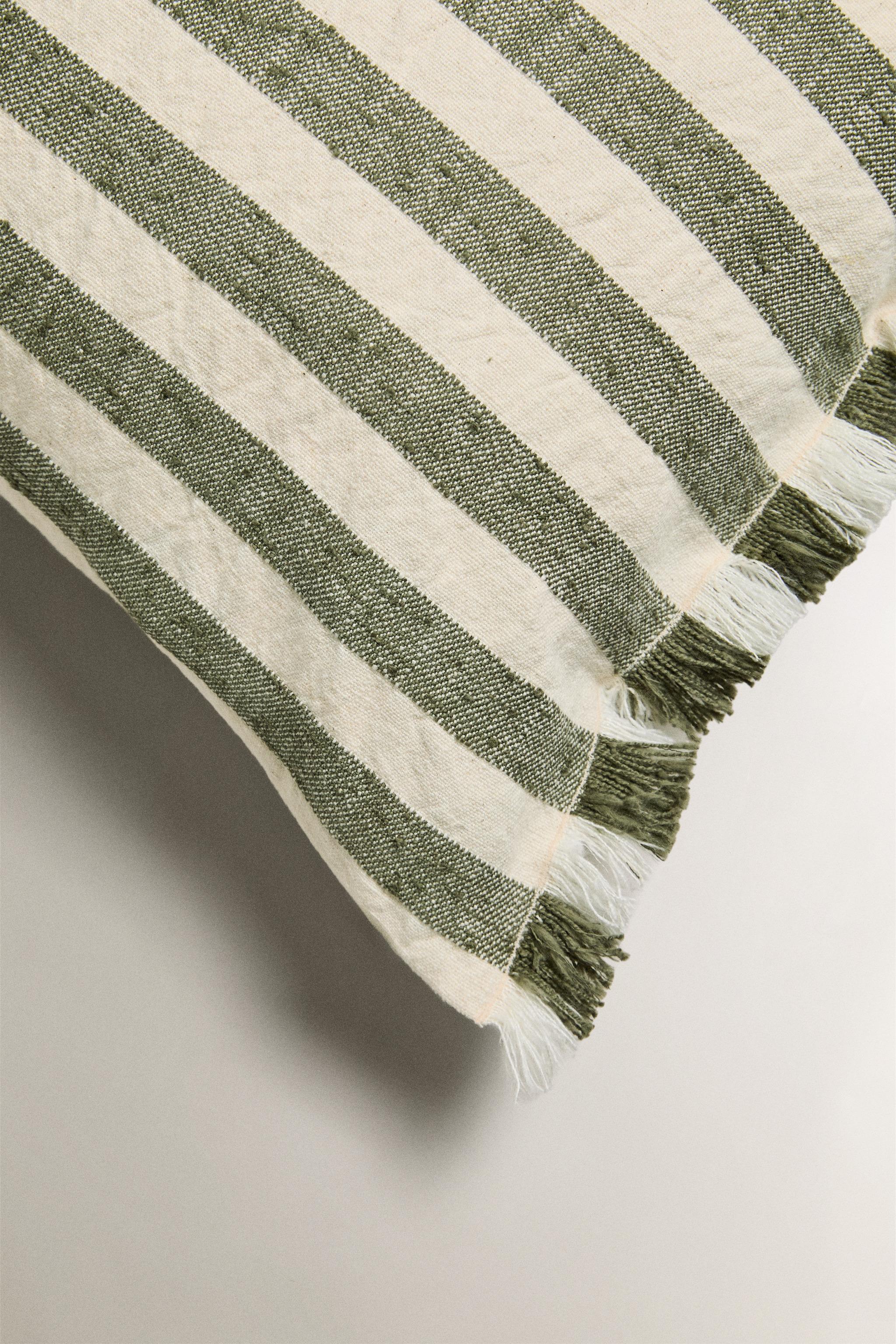 STRIPED THROW PILLOW COVER