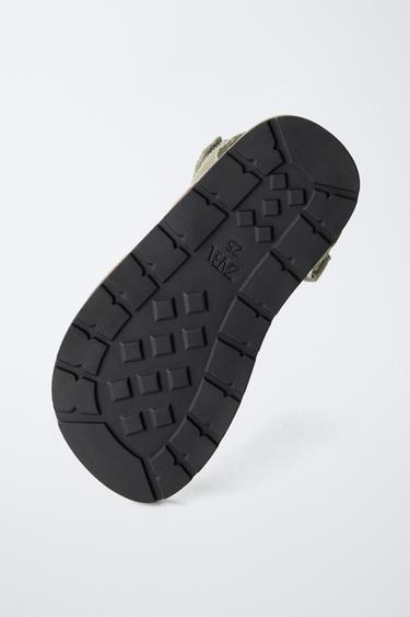SANDALES EN CUIR - Vert kaki de Zara - Image 5