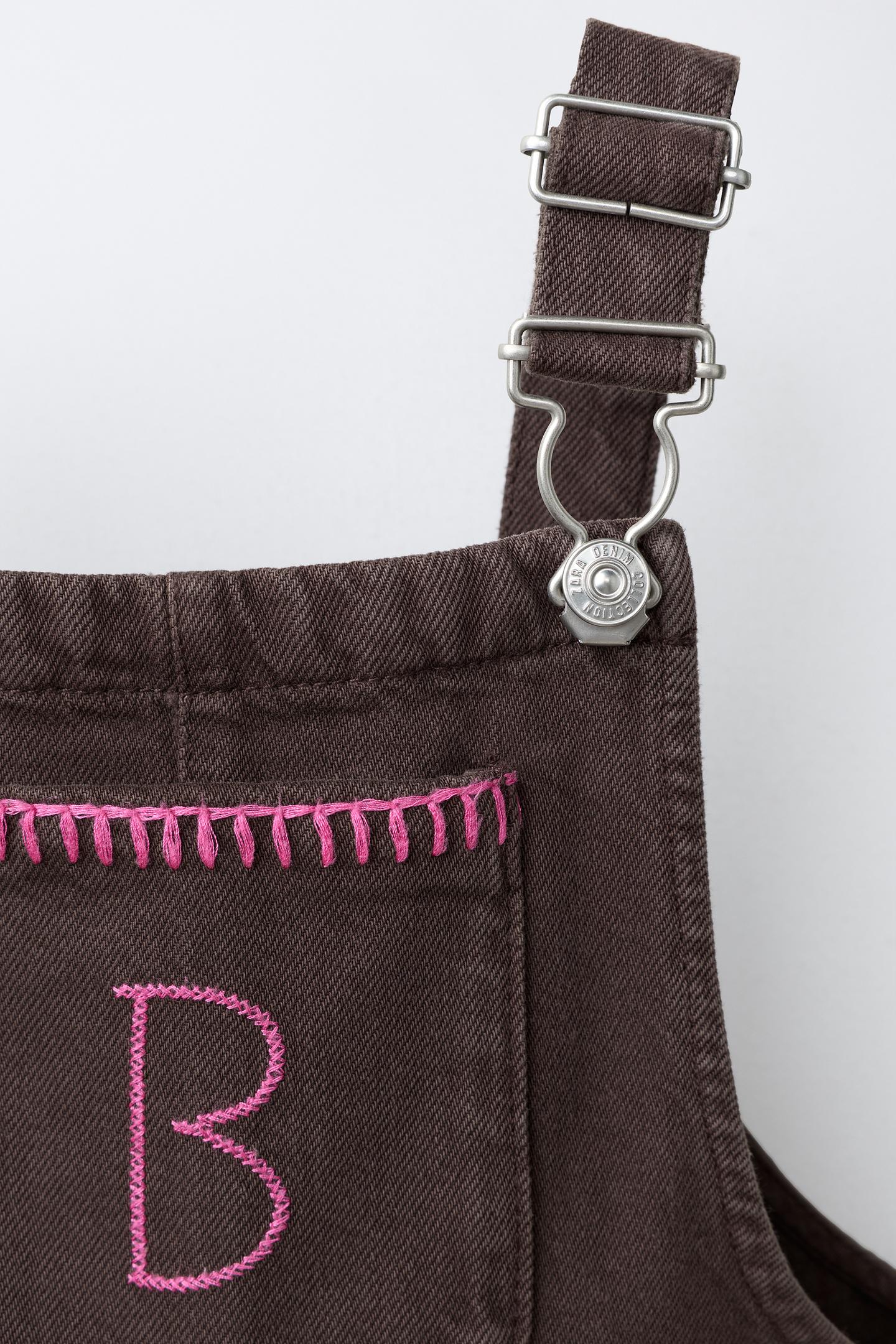 Детский комбинезон Zara Bambi © Disney Embroidered Overalls, цвет: Коричневый — фото 4