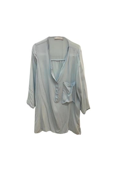 CAMISA SENHORA FLUIDA AZUL CLARO