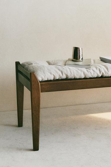 Zara ELONGATED LINEN CUSHION - Light beige