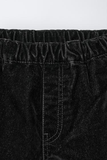 PANTALON BAGGY VELOURS - Noir de Zara - Image 2