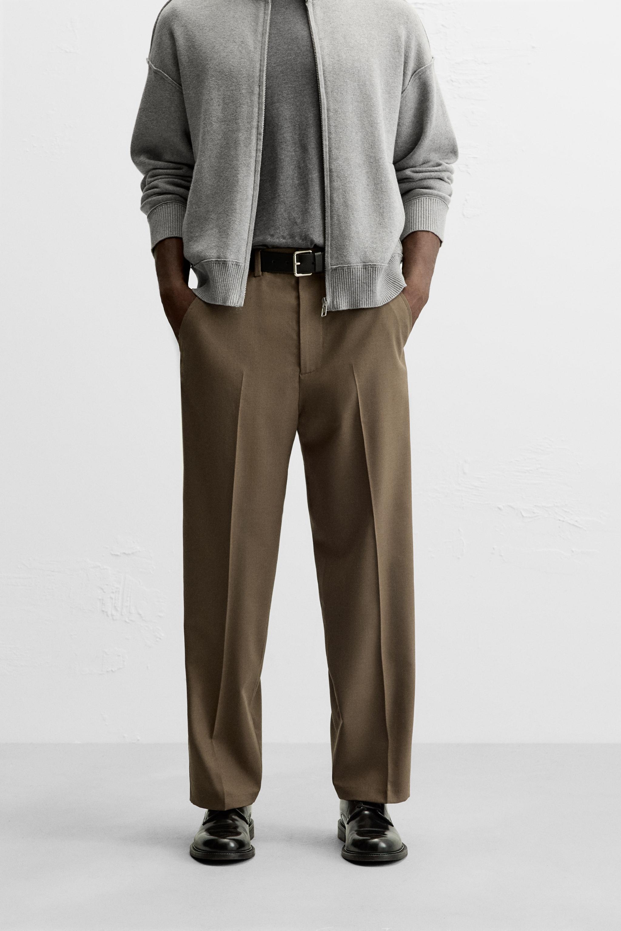 WOOL BLEND STRAIGHT FIT PANTS