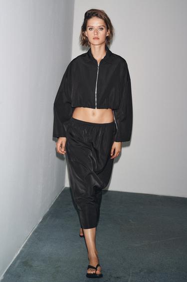 MIDI ΦΟΥΣΤΑ ΜΕ ΤΕΧΝΙΚΟ ΕΦΕ ZW COLLECTION - Μαύρο του Zara