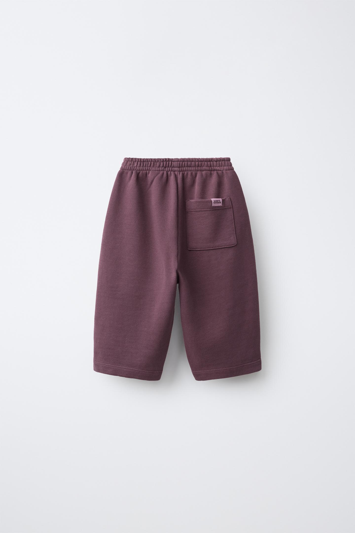 Детские брюки Zara Striped & Solid Fleece Pants Two-Pack, цвет: Розовый — фото 3