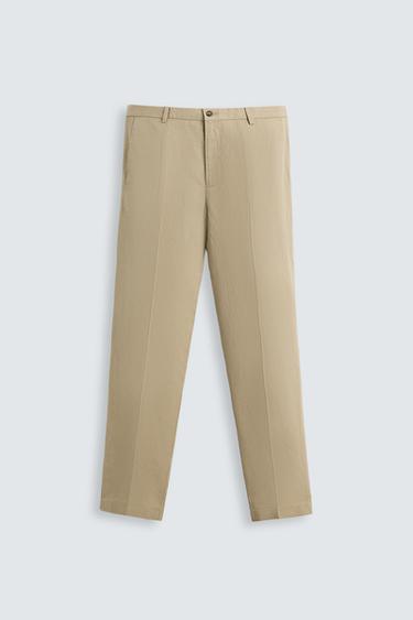 WASHED SUIT TROUSERS - Beige by Zara