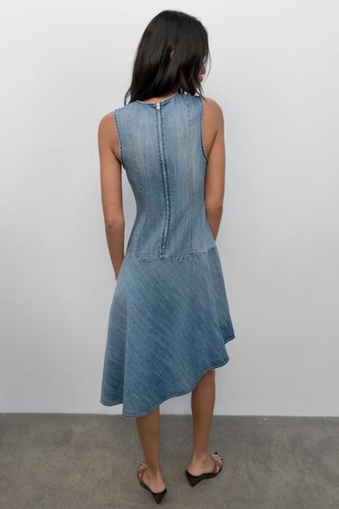 ASYMMETRIC TRF DENIM DRESS - Blue by Zara - Image 2