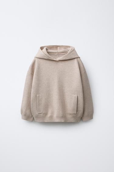 KNITTED HOODIE - Sand by Zara