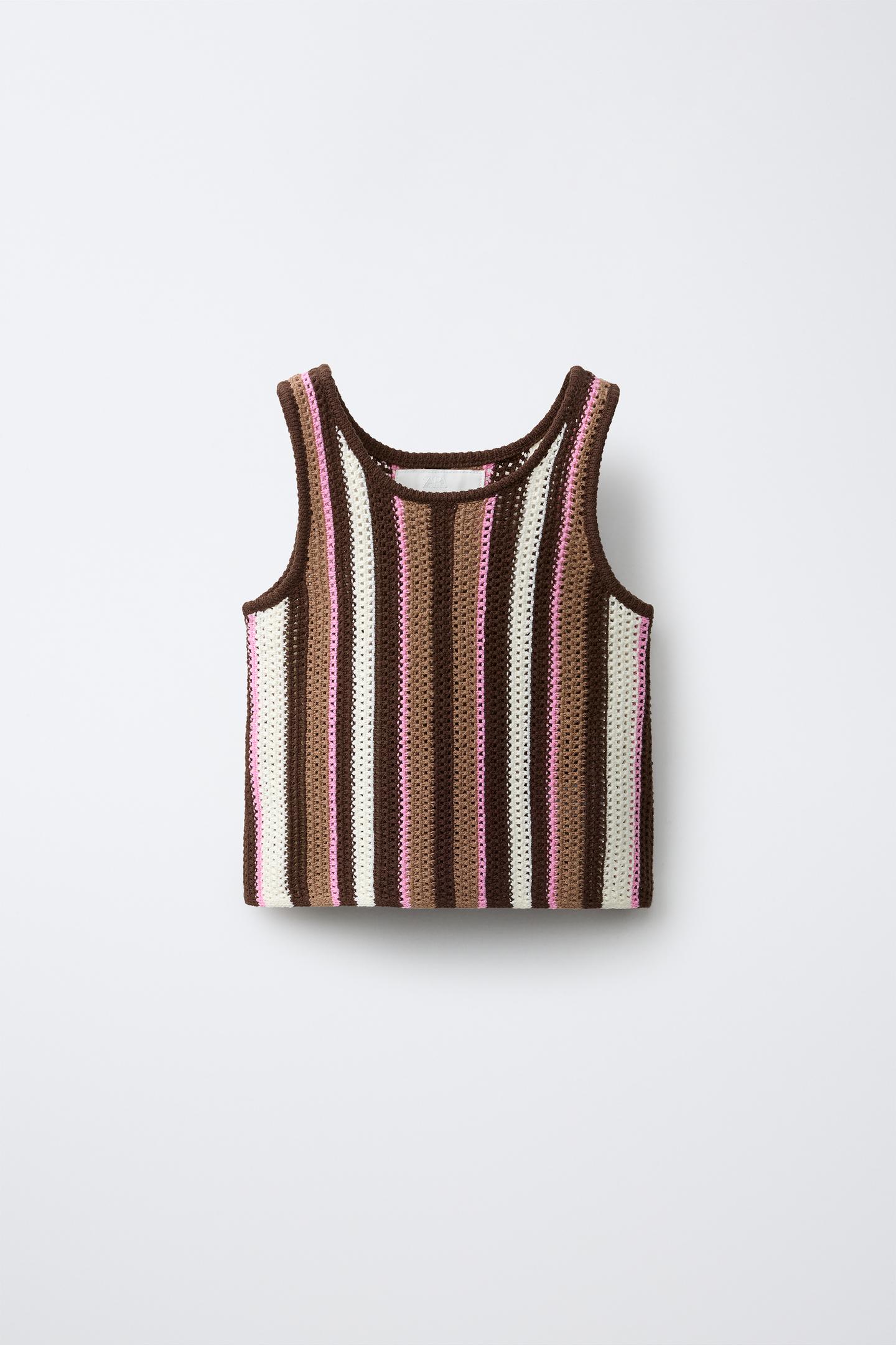 Детский топ Zara Striped Knit, цвет: Хаки — фото 2