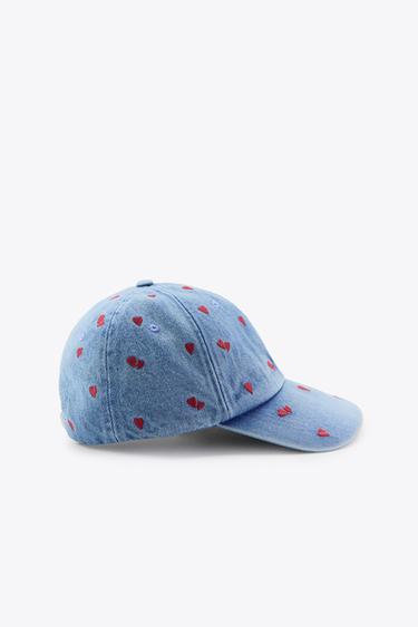 DENIM CAP WITH HEART EMBROIDERY - Navy blue by Zara - Image 2