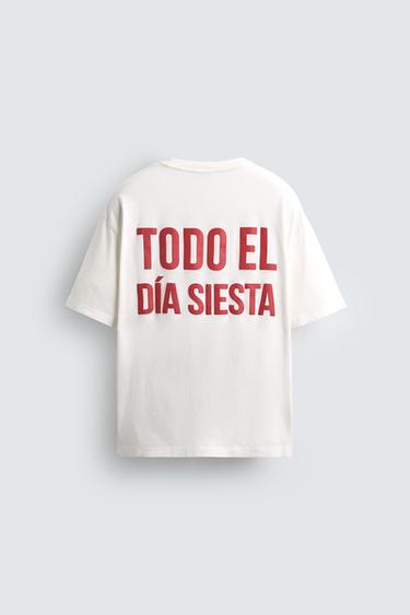 ФУТБОЛКА С НАДПИСЬЮ SIESTA — БЕЛЫЙ от Zara