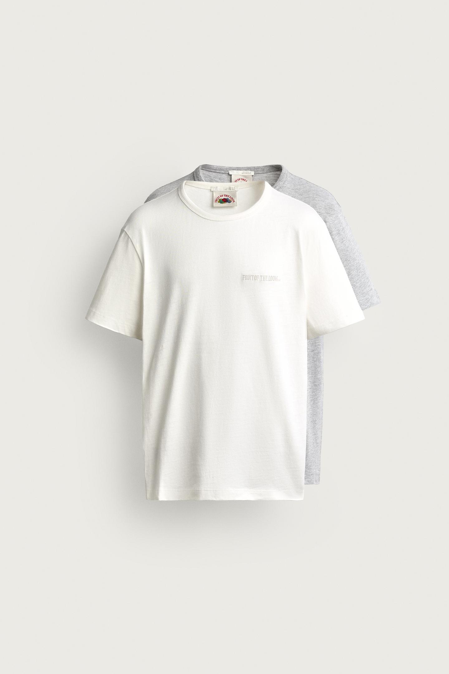 Мужские футболки Zara Fruit OF the Loom™ Embroidered 2-PACK, цвет: Белый — фото 2