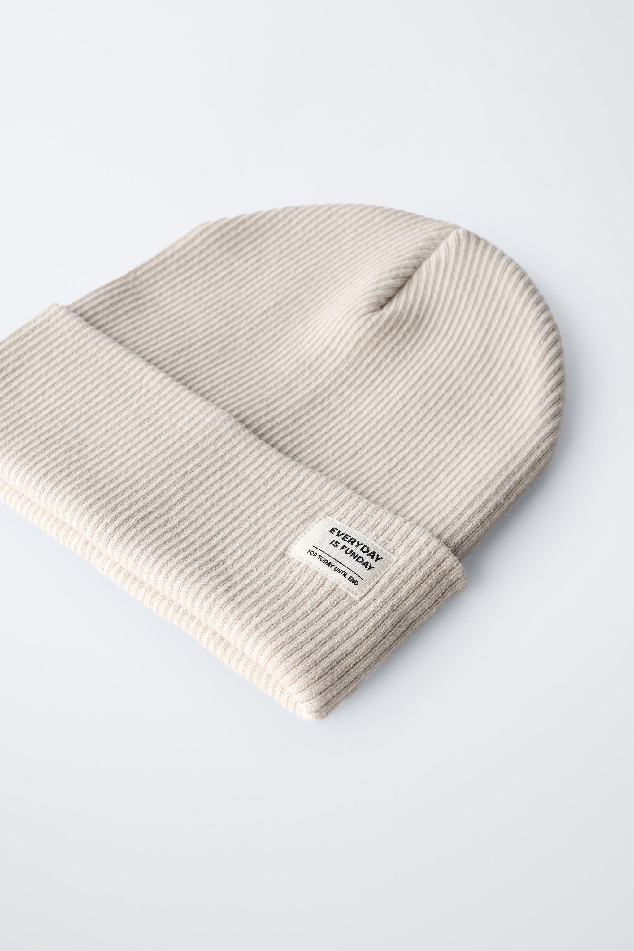 リブ編みコットンビーニー - アイス グレー | ZARA Japan / 日本