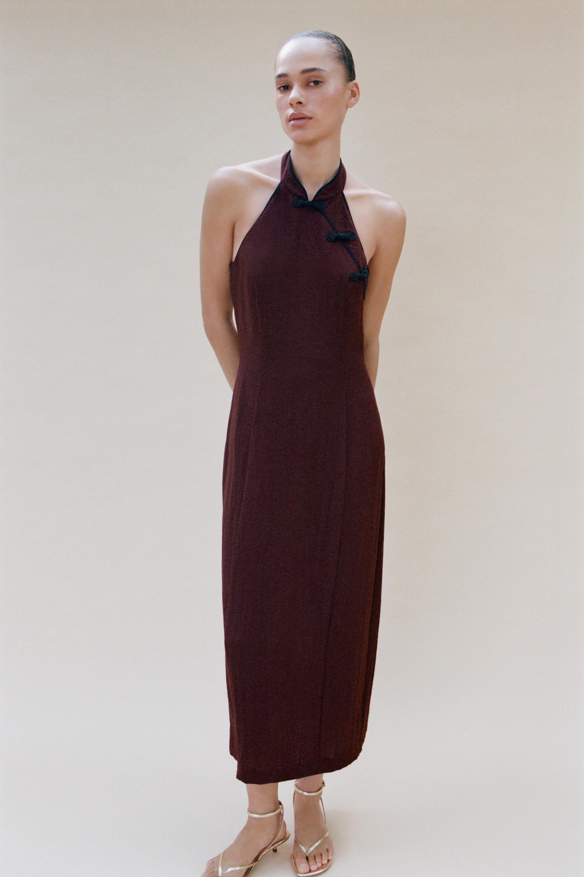 HALTER FROG FASTENING DRESS