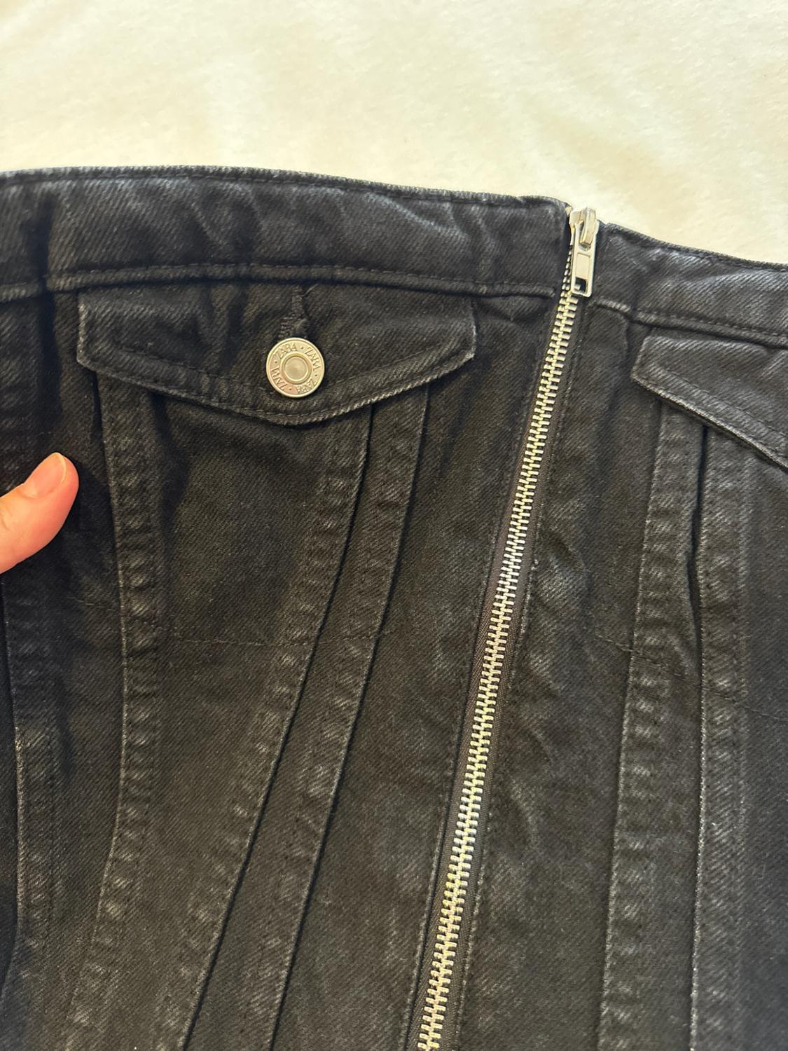 DENIM TRF CORSETRY-INSPIRED TOP - Image 3
