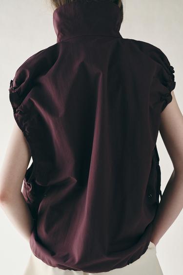 ZW COLLECTION OVERSIZE WAISTCOAT - Burgundy by Zara - Image 2
