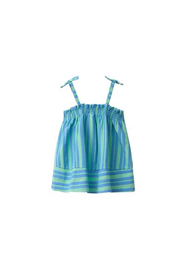 TOP ESTRUCTURA RAYAS - Azul / Verde de Zara