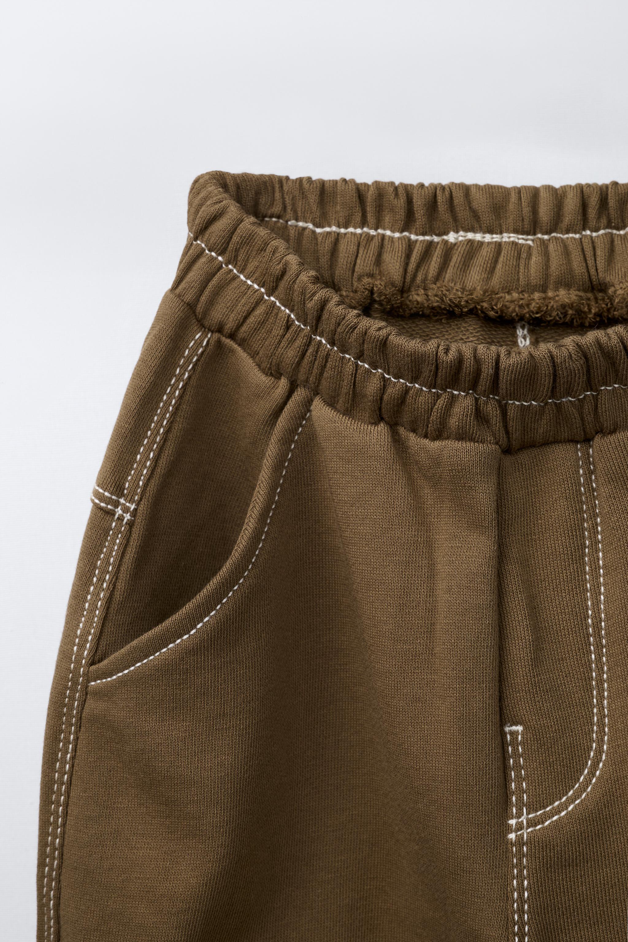PANTALON BAGGY MOLLETON SURPIQURE CONTRASTE