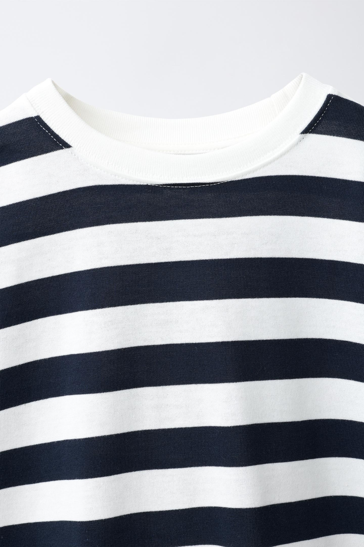 Детская футболка Zara Striped, цвет: Синий / Белый — фото 4