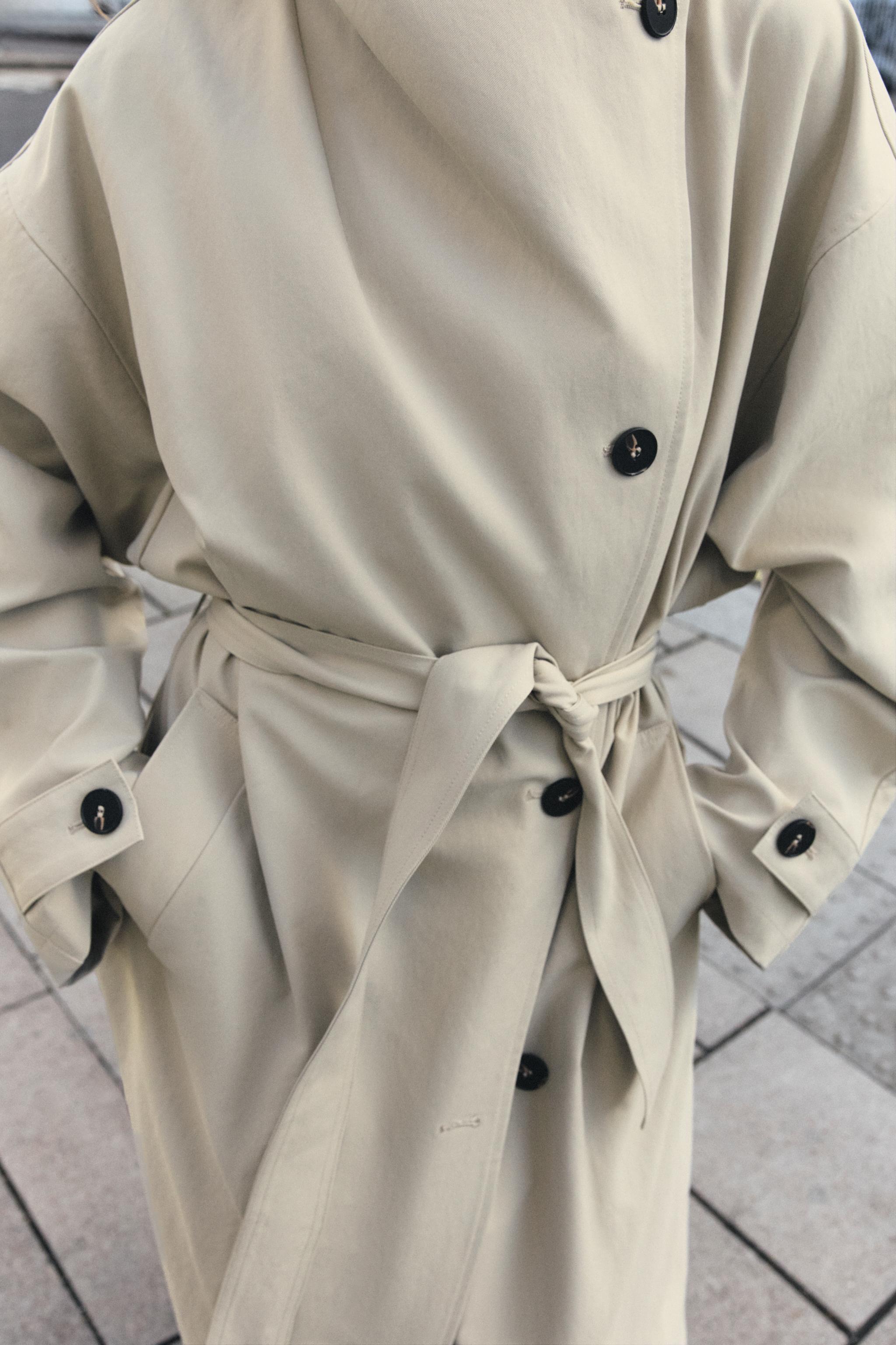 ベルト付きロングトレンチコート - ストーン | ZARA Japan / 日本