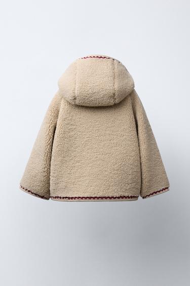 VESTE EFFET MOUTON ONDULINE DOUBLURE POLAIRE - Beige clair de Zara - Image 3