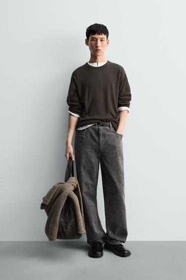 JUMPER WITH CONTRAST TRIMS - Brown by Zara - Image 0