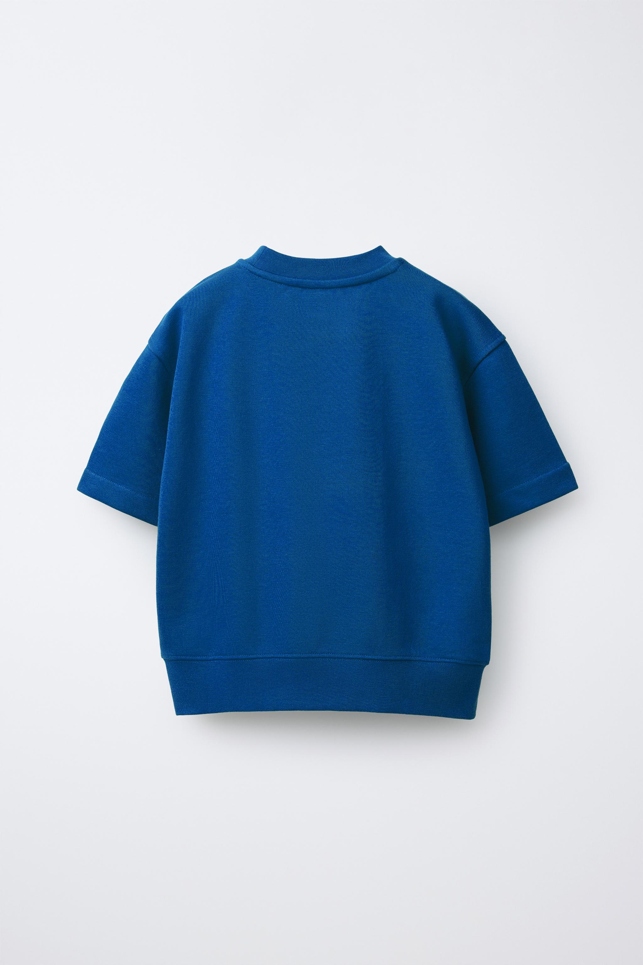 SHORT SLEEVE SWEATSHIRT AND PLUSH BERMUDA SET | ZARA Canada