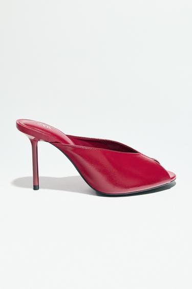 SANDALIA PUNTA ABIERTA - Rojo Burdeos de Zara
